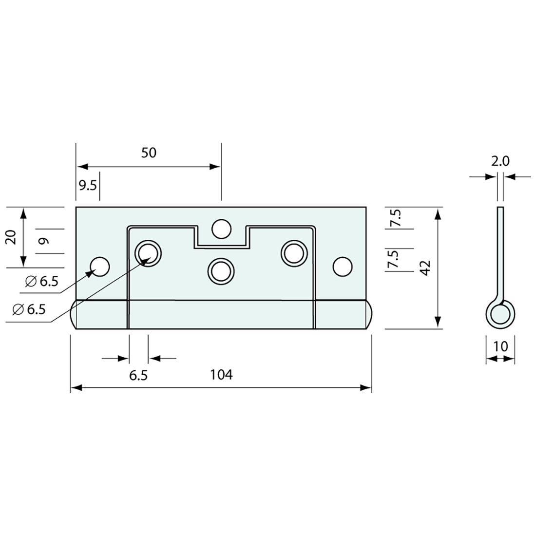 Fast Fix Hinge Large Zinc Plated 100mm